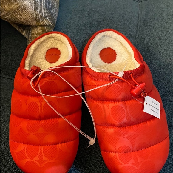 COACH ❗️Rachelle Monogram Quilted Nylon Slippers new in film - Picture 4 of 4